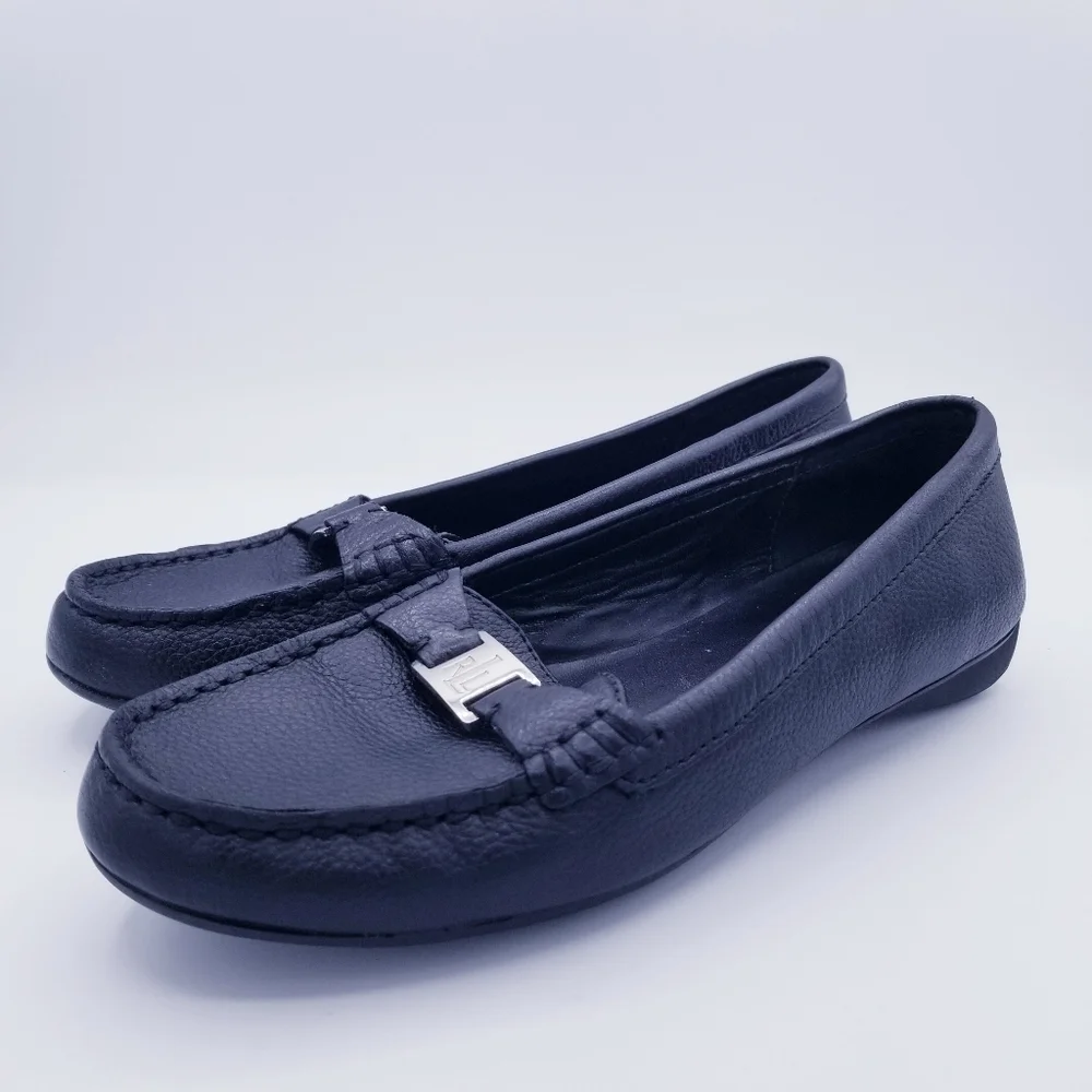 Ralph Lauren Careigh Black Leather Loafers, size 7